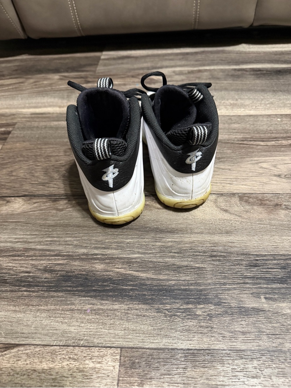 Nike White and Black Kids Athletic Shoes